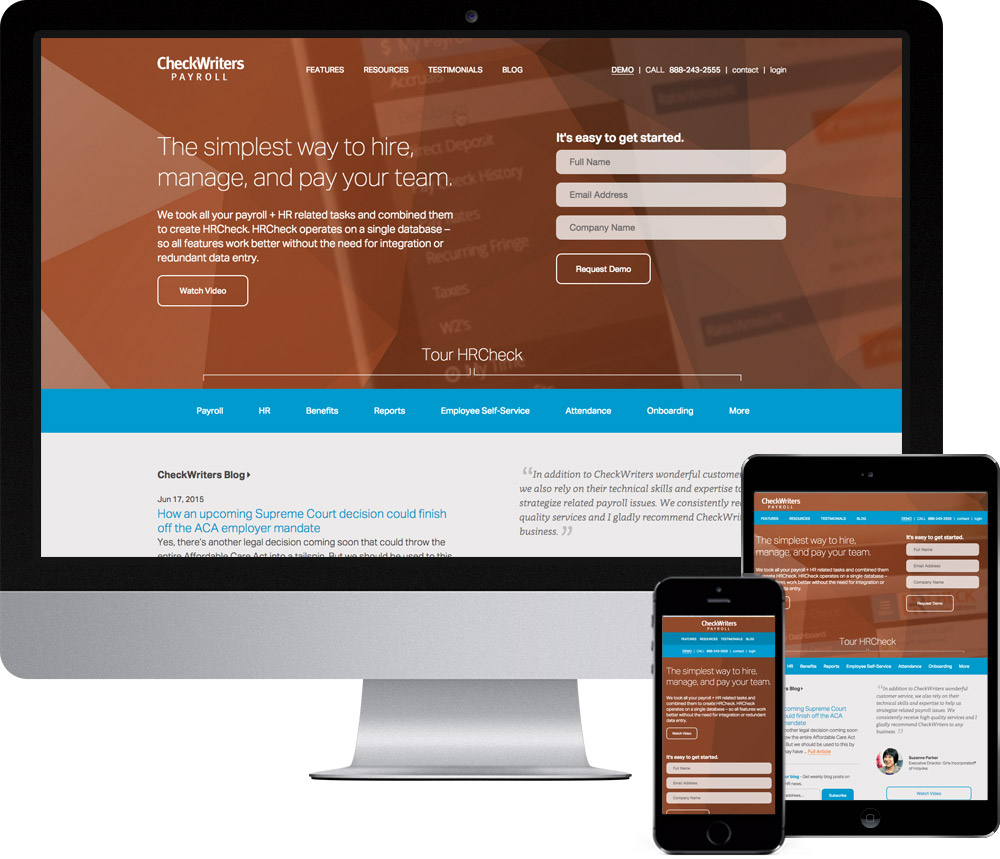 Website Design and Development for CheckWriters Payroll