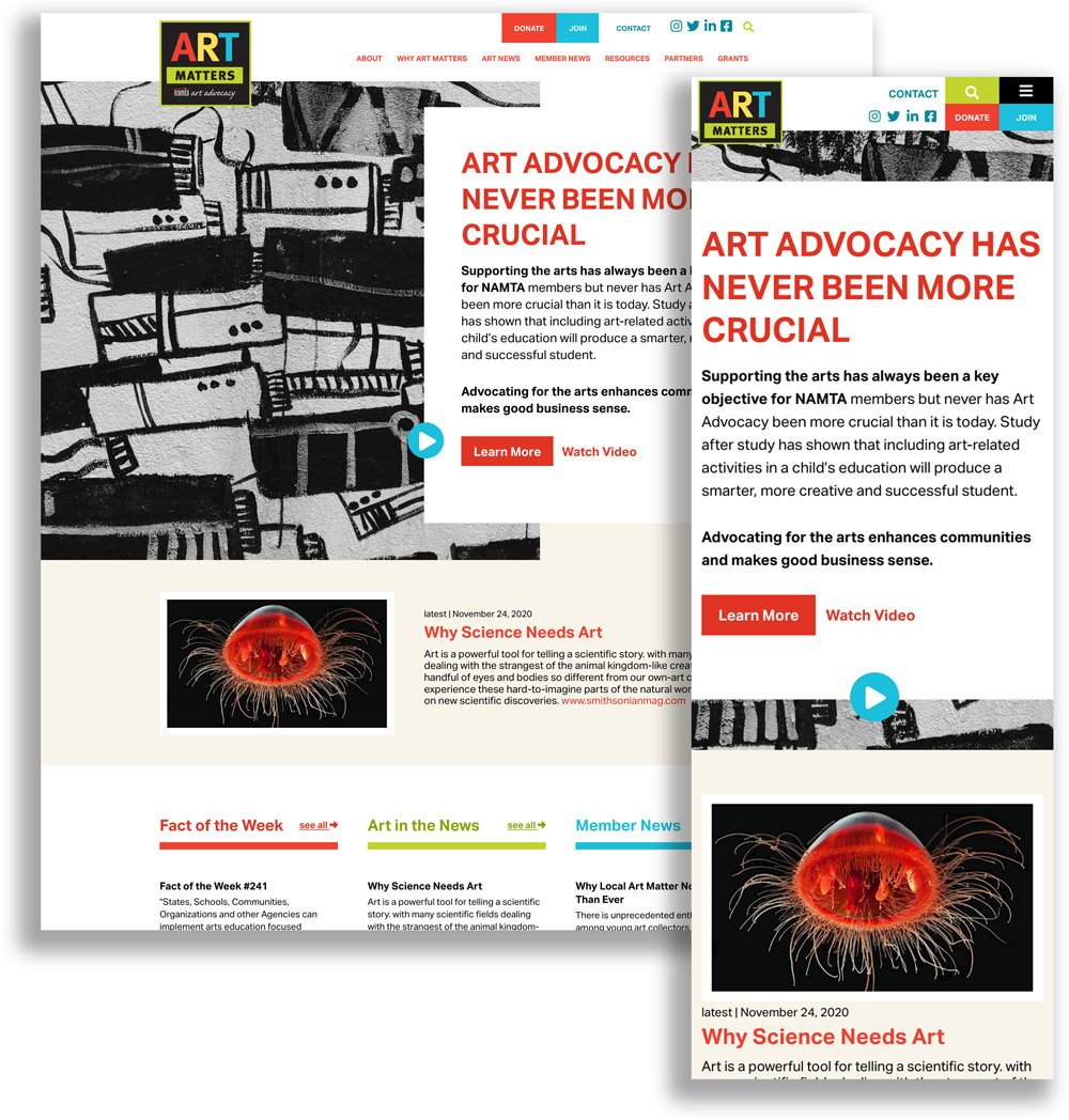 Website Design and Development for NAMTA Art Advocay